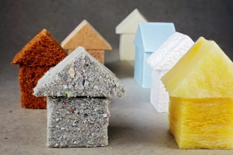 Huisjes in verschillende isolatiematerialen